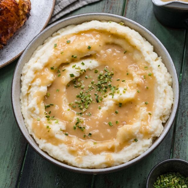 KFC Mashed Potatoes in a bowl garnished with parsley