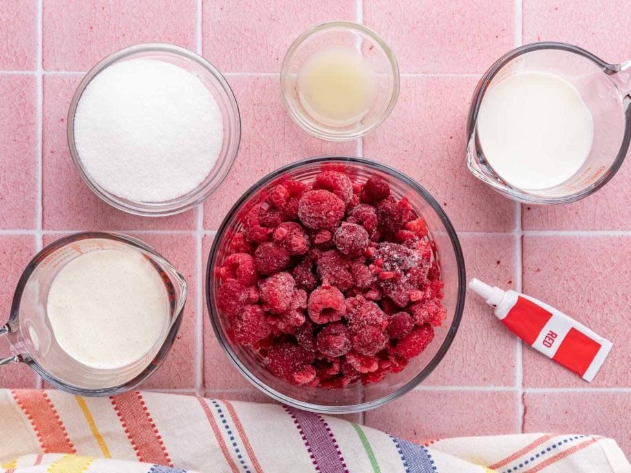Ingredients for Raspberry Sherbert