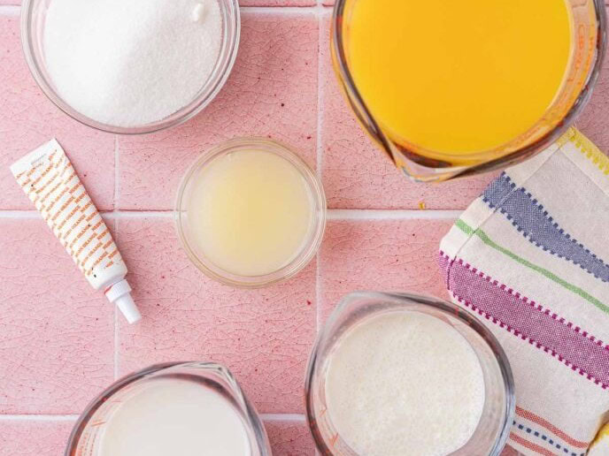Ingredients for orange sherbert