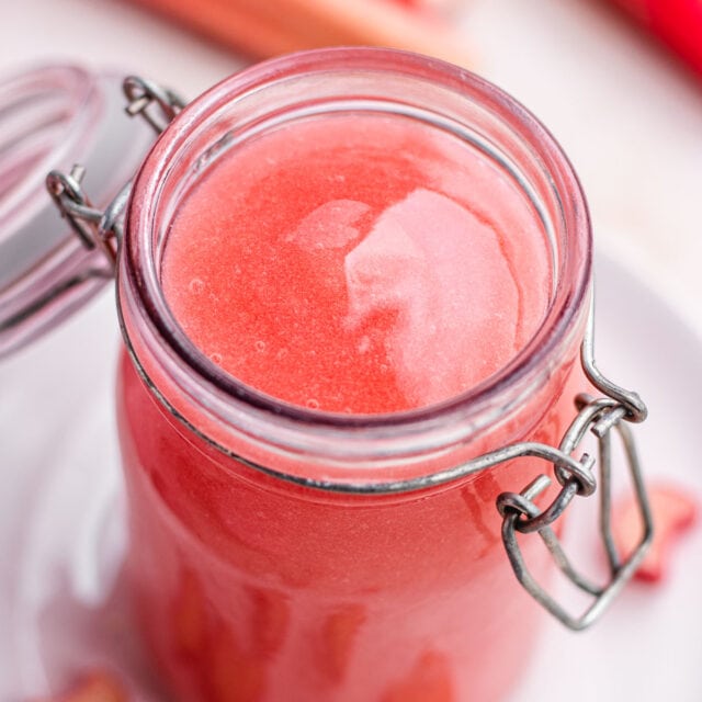 Rhubarb Sauce in a jar