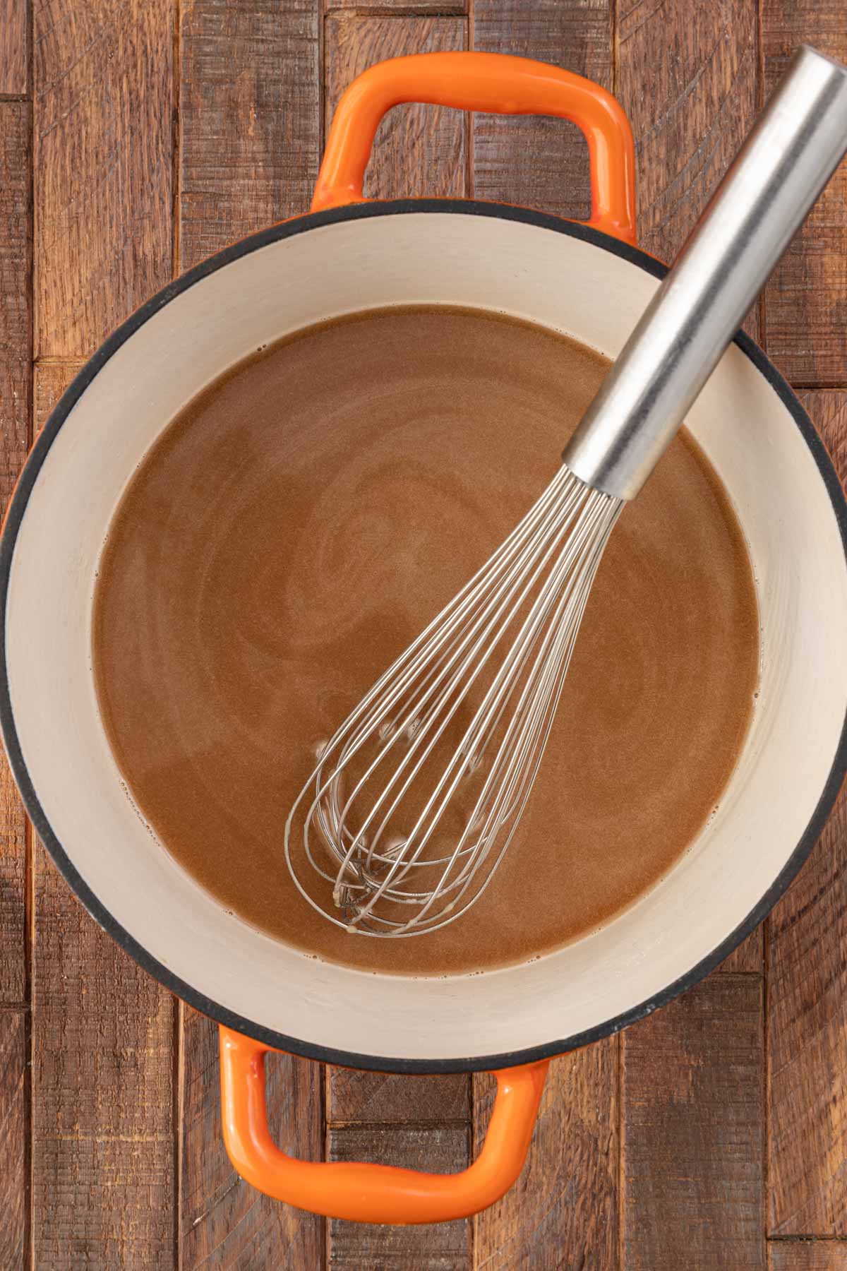 beef broth in a pot 
