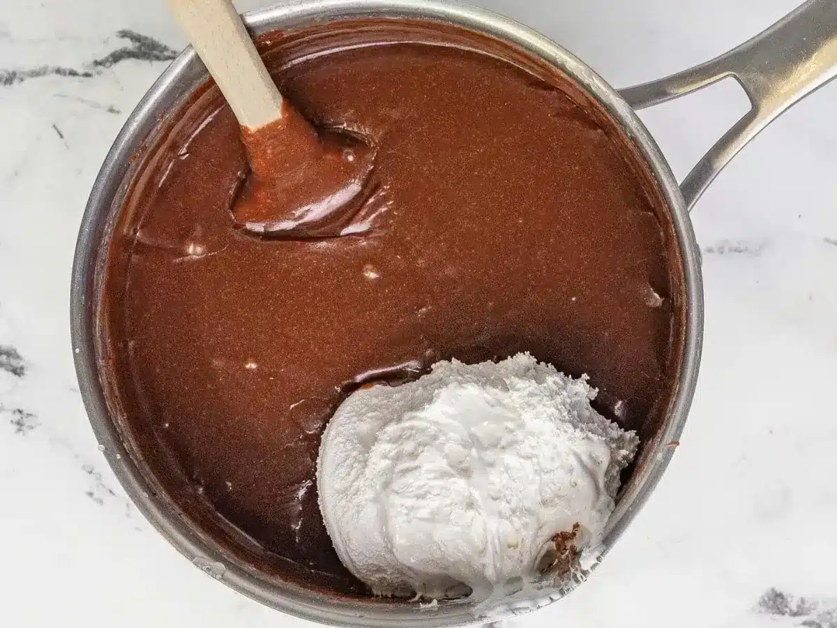 Ingredients in pan ready to be mixed in