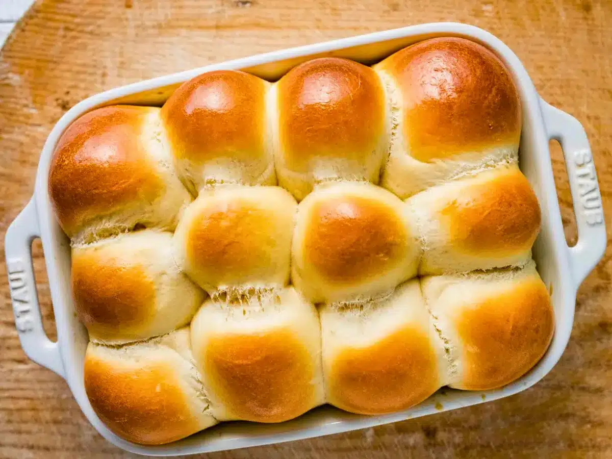 Baked rolls in dish