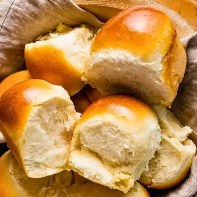 Basket of bread rolls