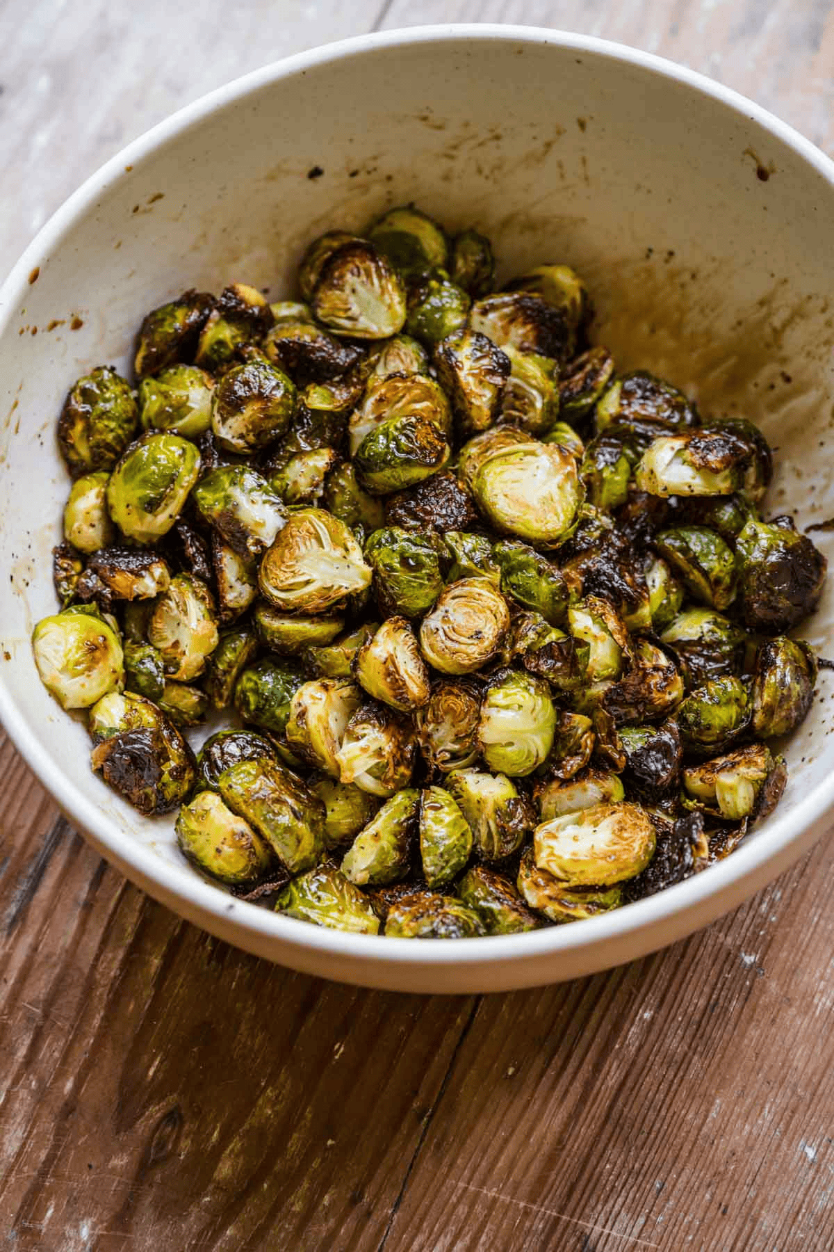 Brussels sprouts tossed in balsamic dressing