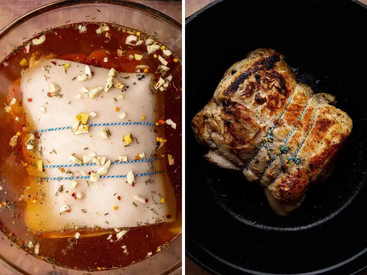 pork in brine and cooked 
