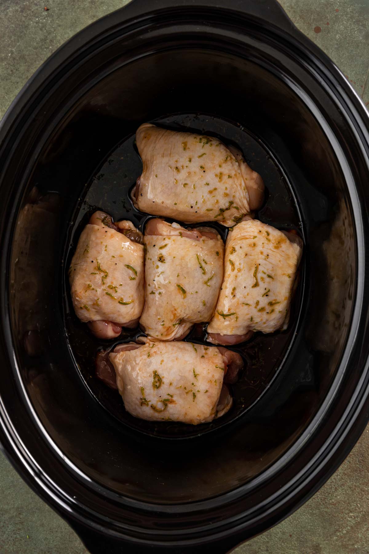uncooked thighs in crockpot 