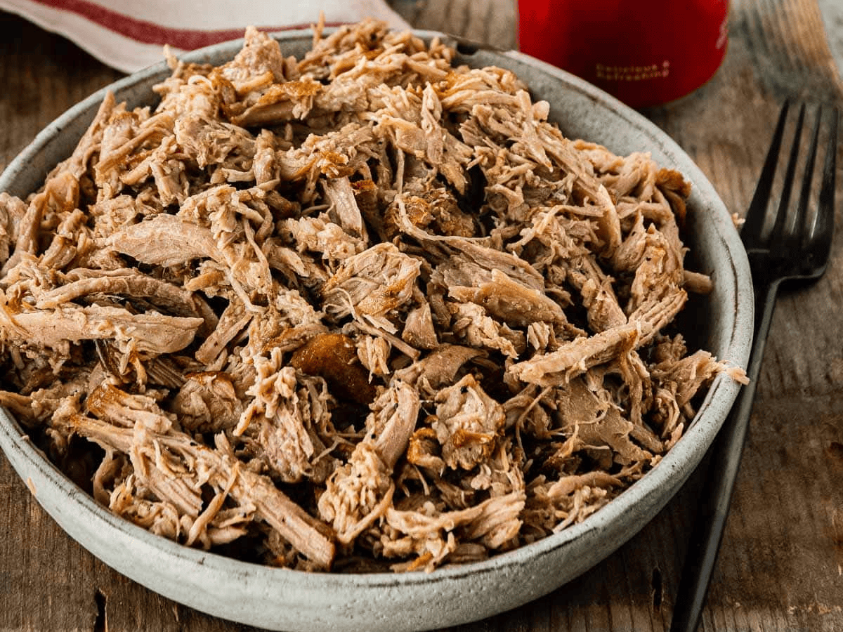 pulled pork made with coca cola in the slow cooker