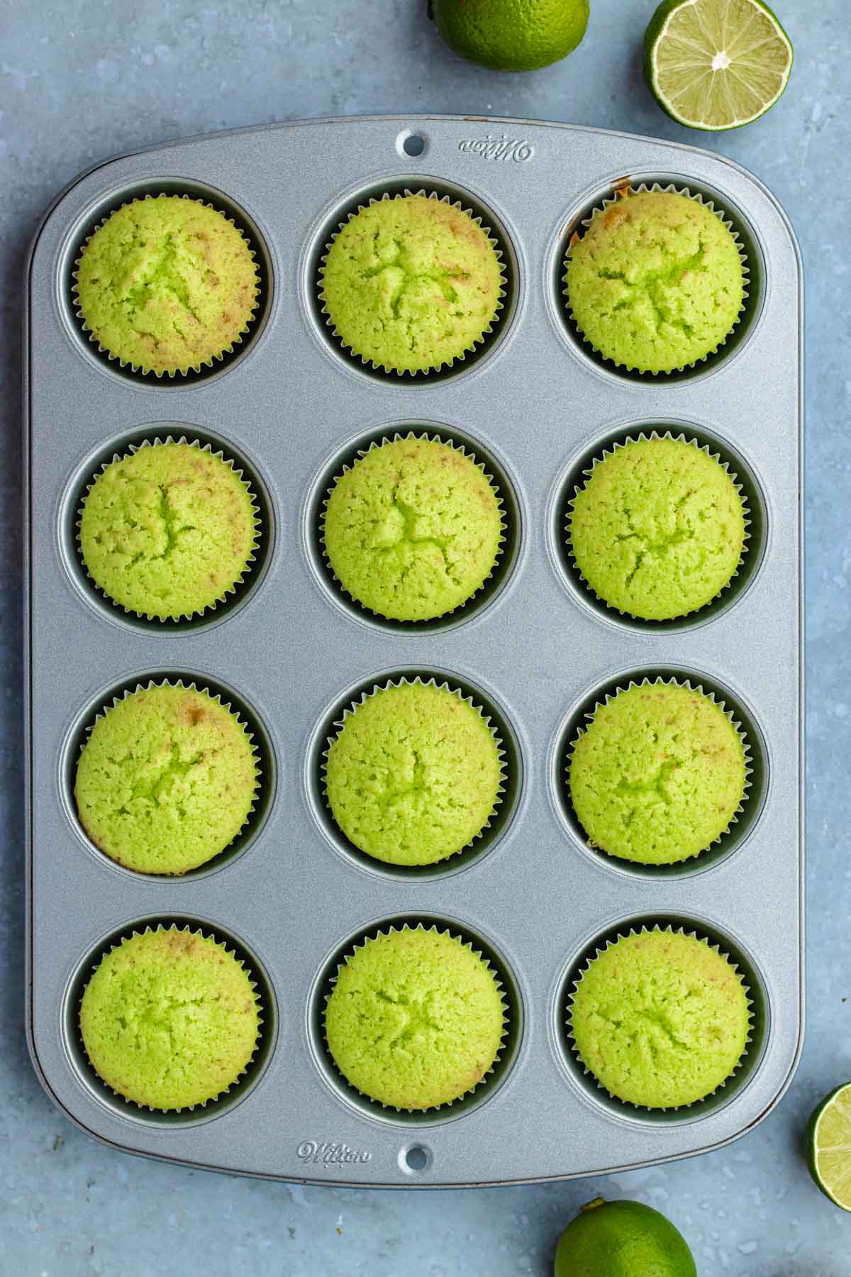 Key Lime Cupcakes baked cupcakes in muffin tin
