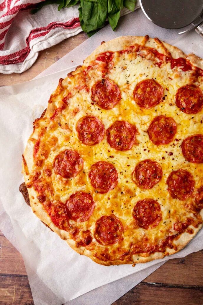 Thin Crust Pepperoni Pizza Recipe - Dinner, then Dessert