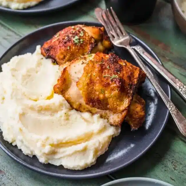 Chicken Thighs with mashed potatoes