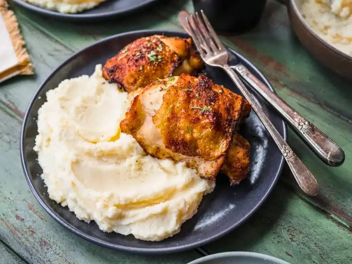 Chicken Thighs with mashed potatoes