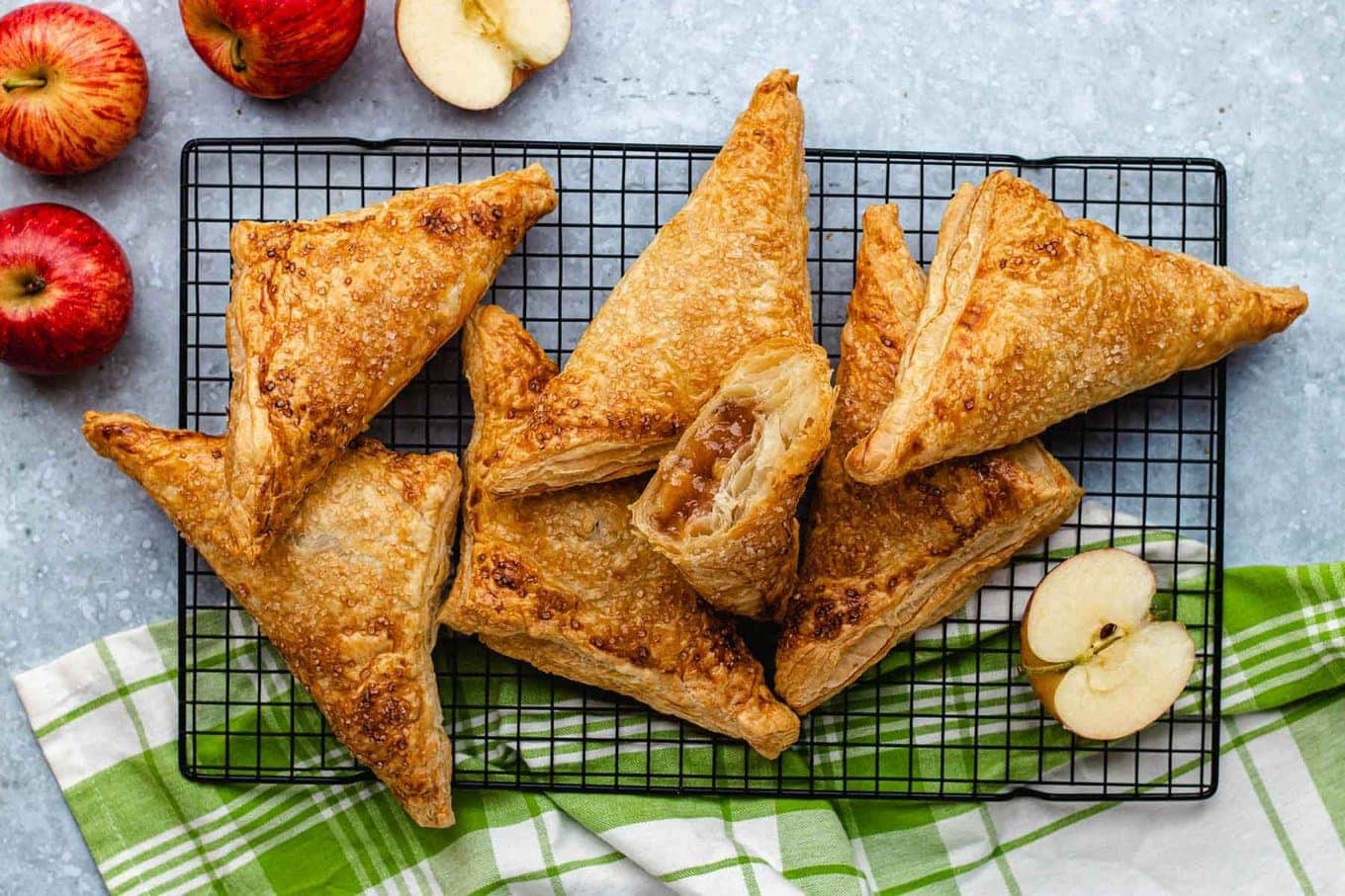 turnovers on wire rack 