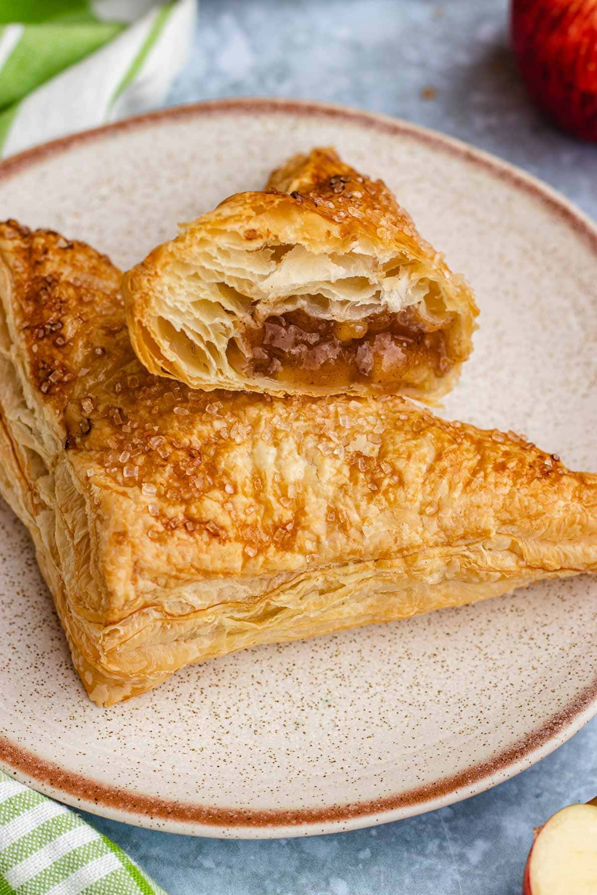 turnover on plate 