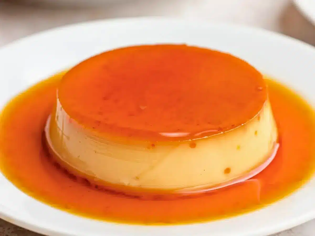 Caramel covered custard