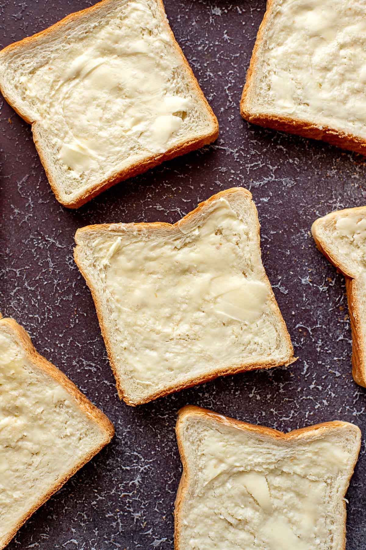 slices of buttered bread