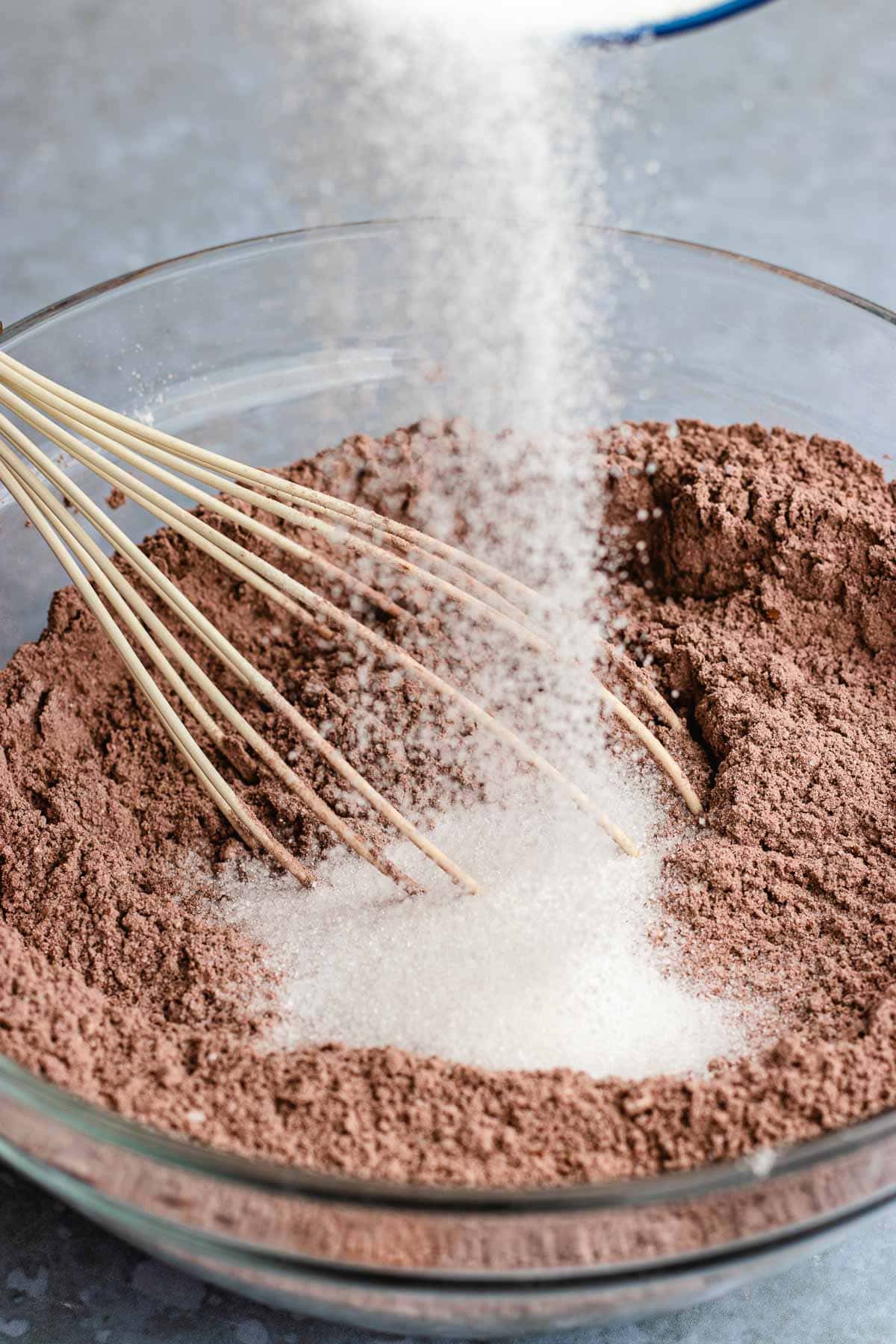 adding dry ingredients 