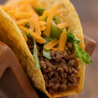 closeup of a Taco Bell Crunchy Taco