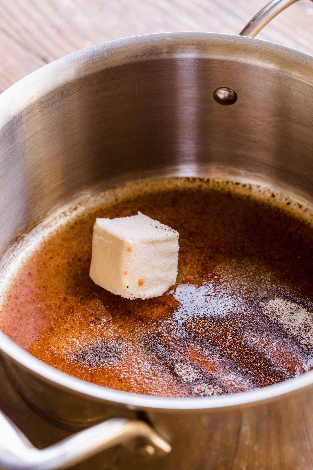 butter melting in seasoning mix