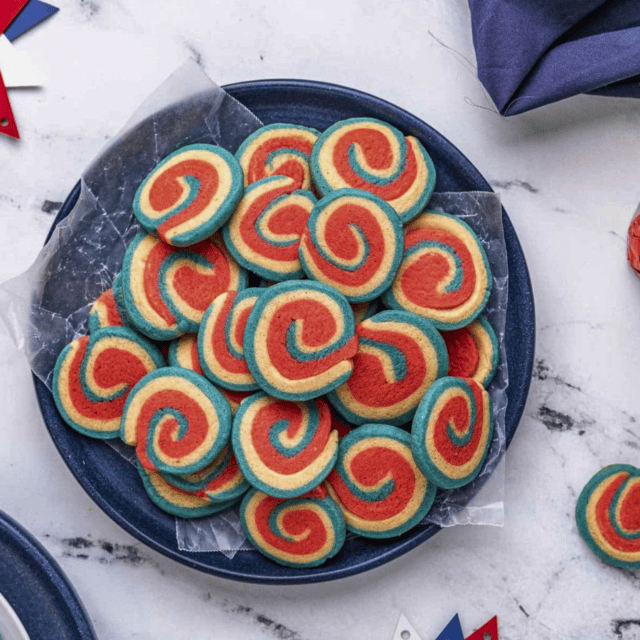 Plate of pinwheel cookies