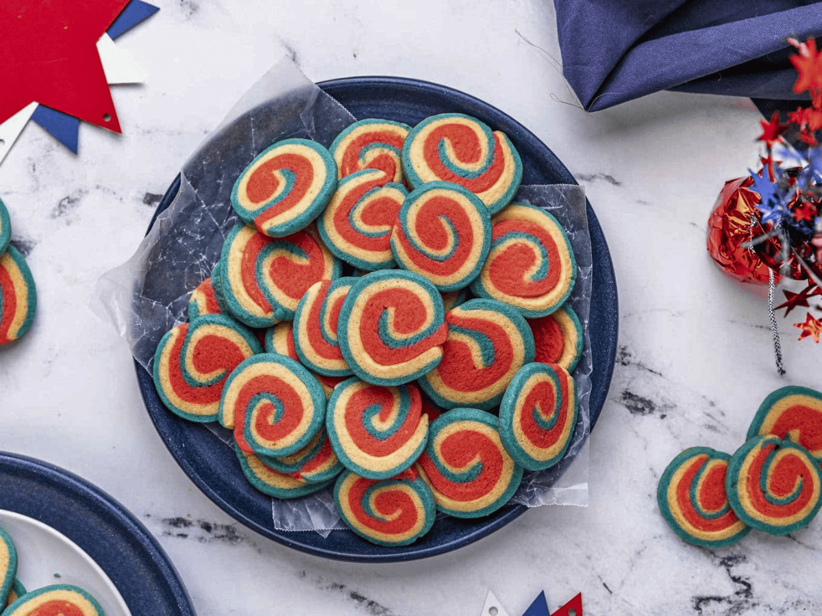 Plate of pinwheel cookies