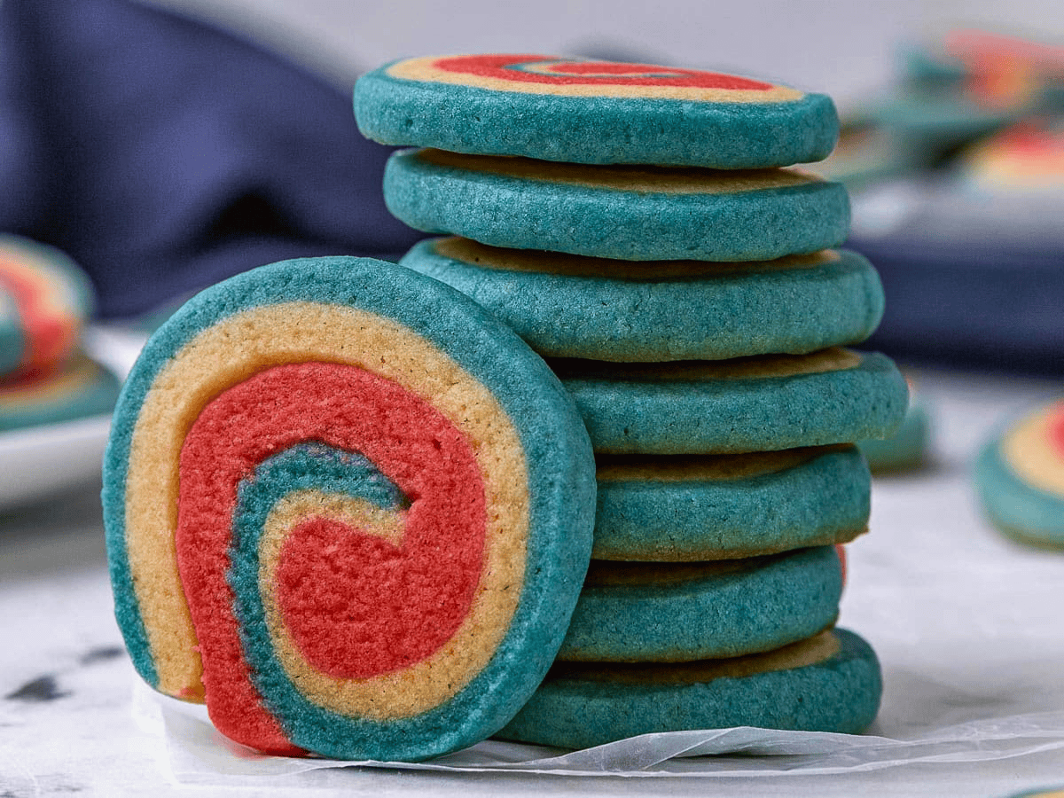 Stack of pinwheel cookies
