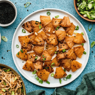 Caramelized Pineapple on white dish
