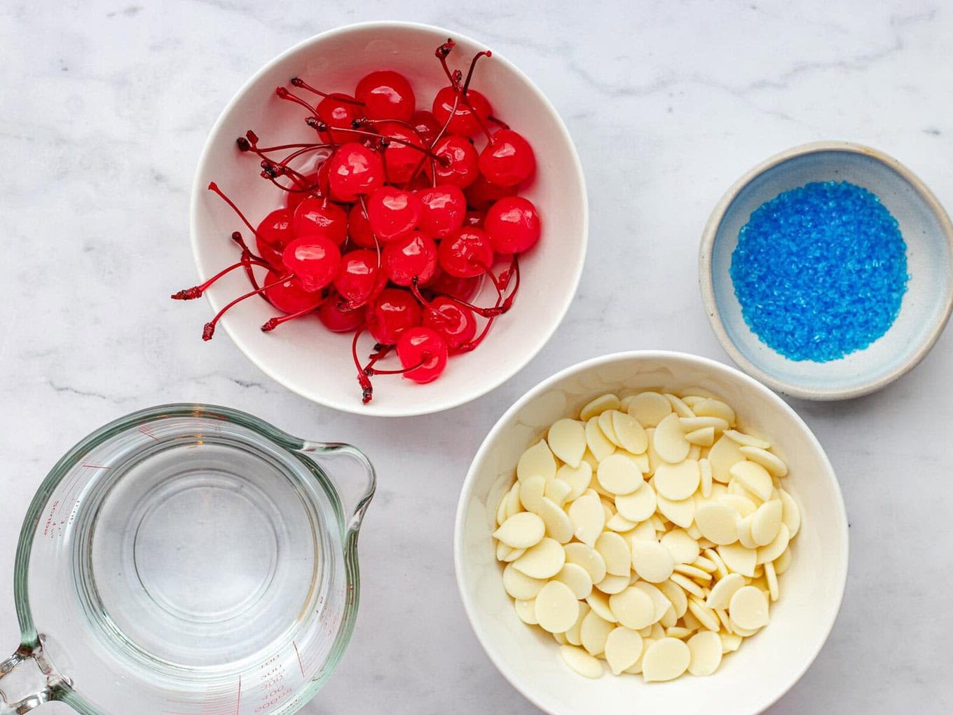 Cherry Bombs ingredients in bowls