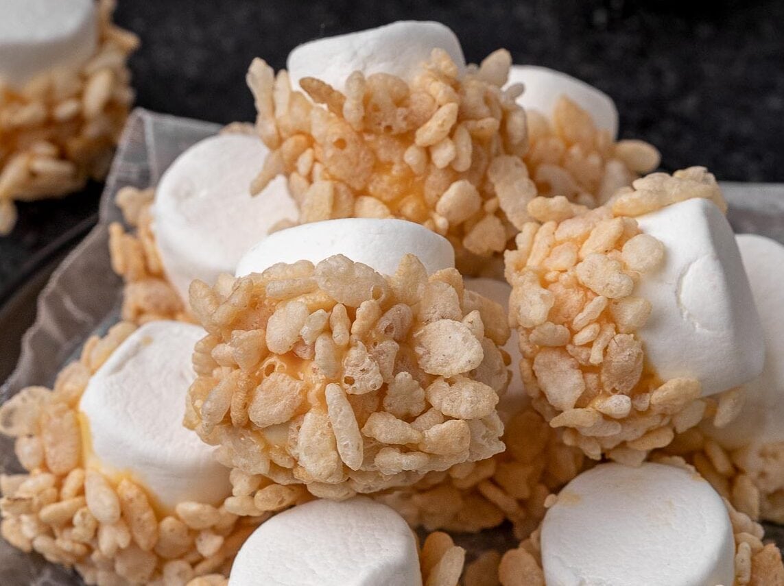 platter of marshmallows with coating 