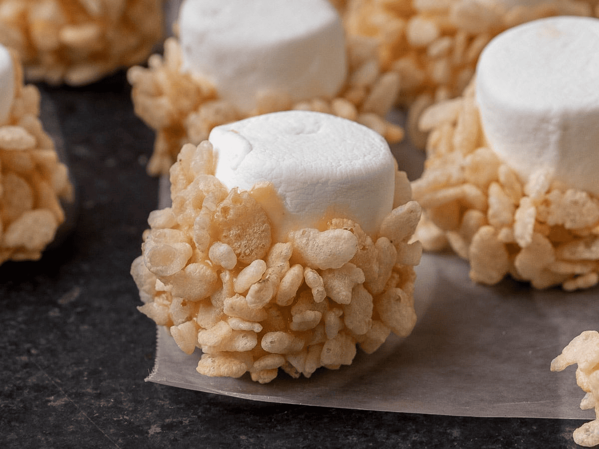 marshmallow treat on a tray
