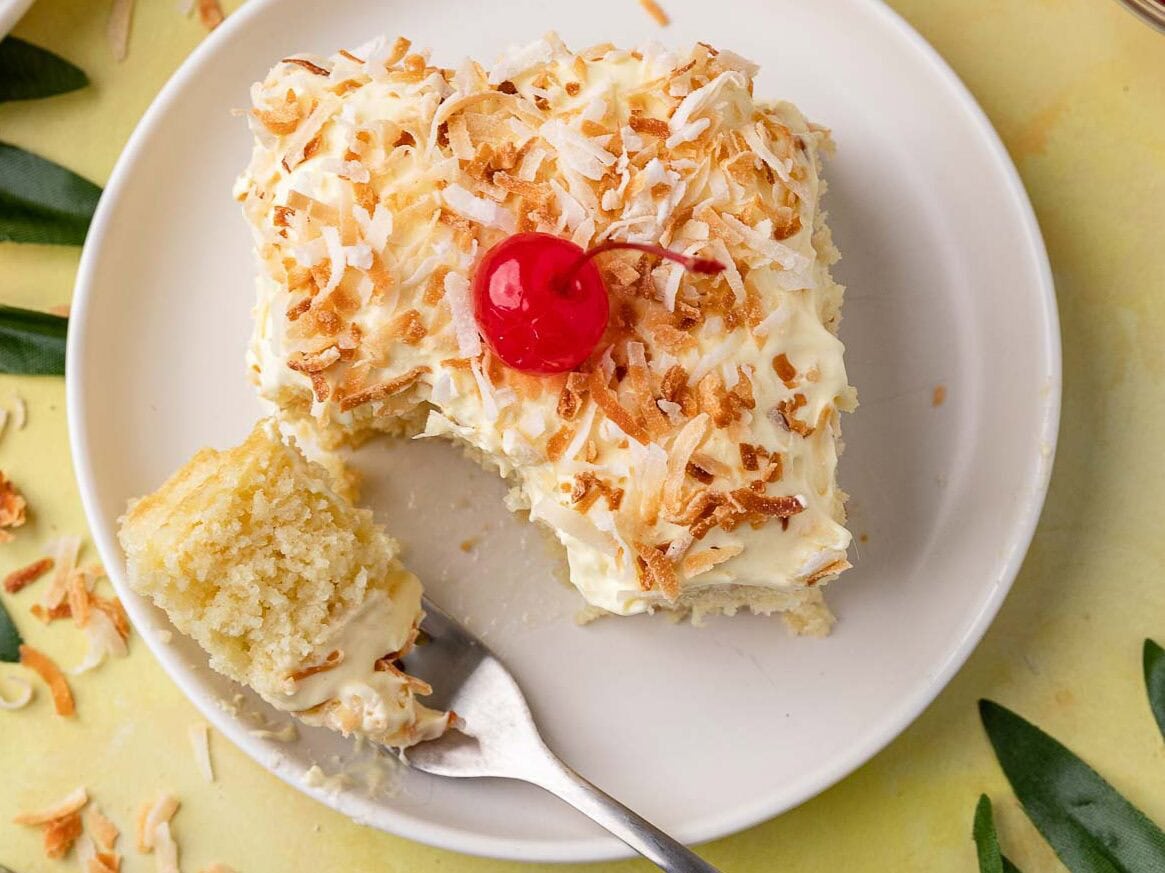cake on white plate 