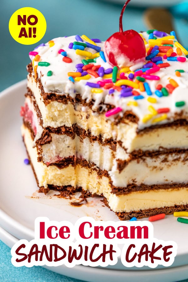 Pin image for cake made with ice cream bars