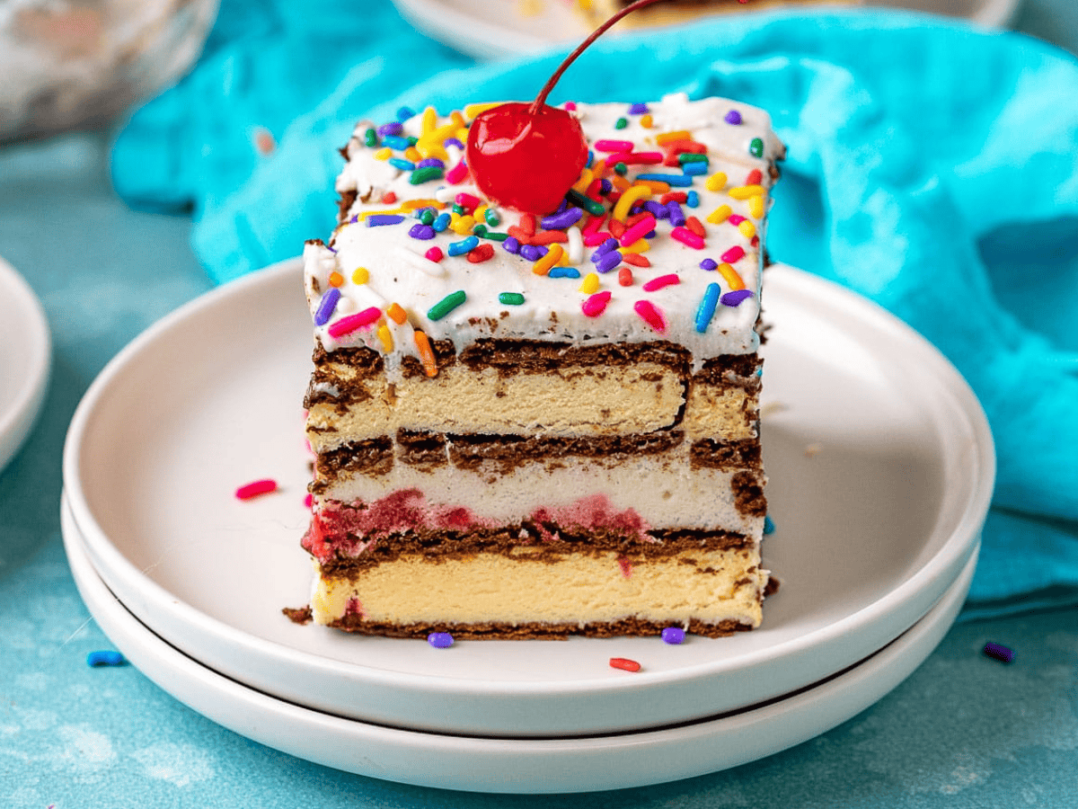 Cake on plate ready to serve