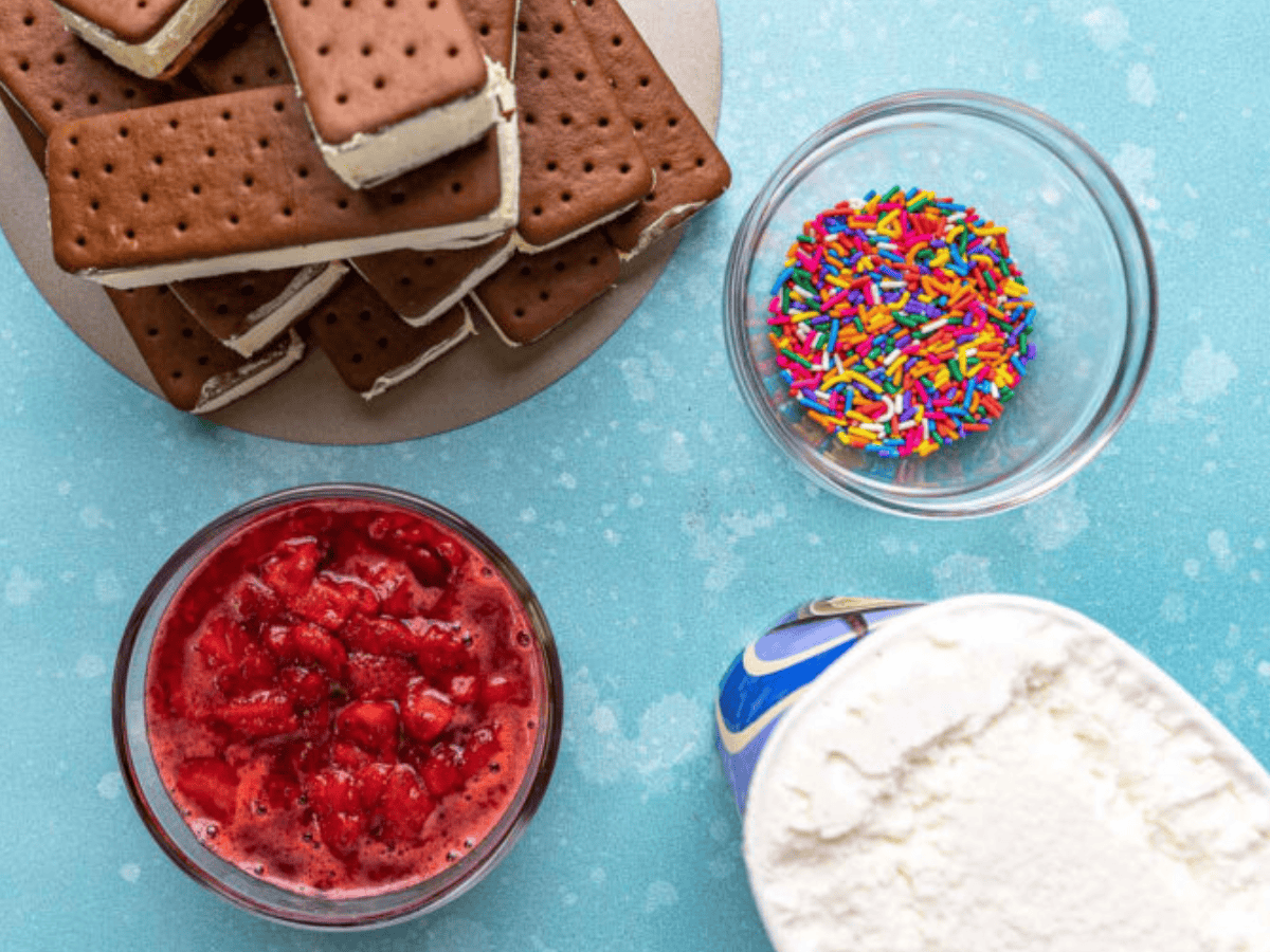 Cake ingredients ready to go