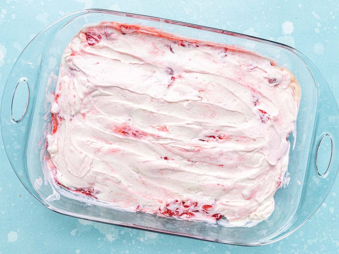 Cake with ice cream layer
