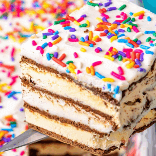 Slice of ice cream cake
