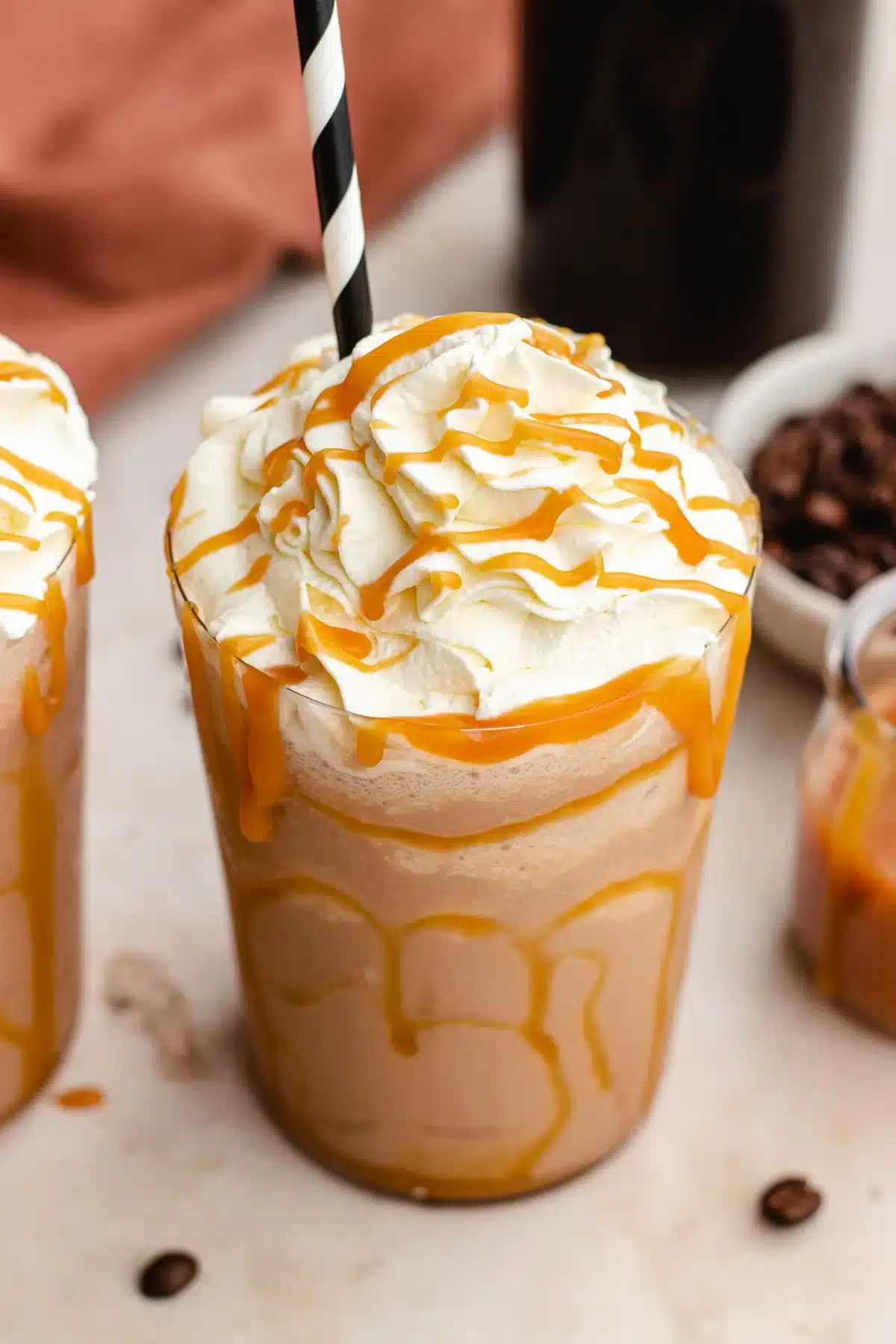 drink with whip and straw 
