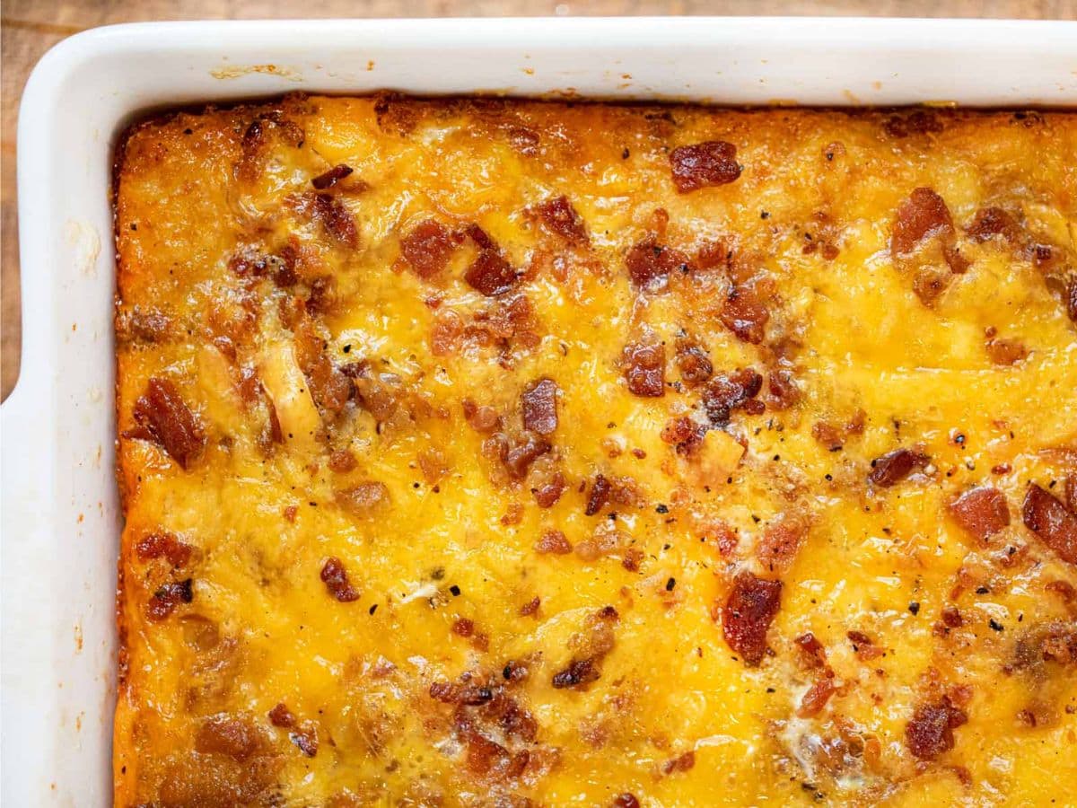 Tater Tot Breakfast Casserole Recipe (Bacon & Egg) - Dinner, then Dessert