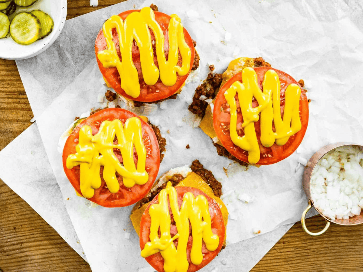Mustard on top of tomato layer