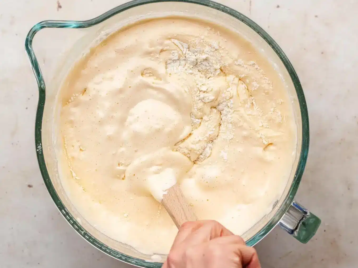 mixing batter collage 