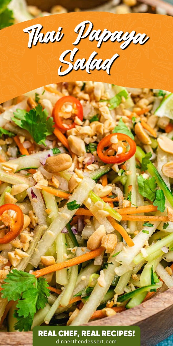 Asian inspired salad with veggies, peanuts, and hot peppers.
