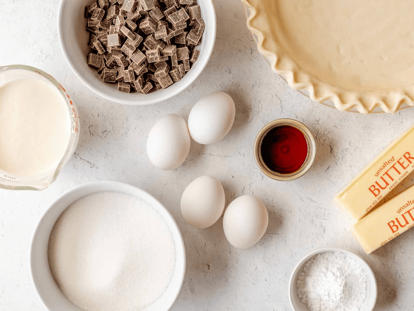 Ingredients for chocolate filling
