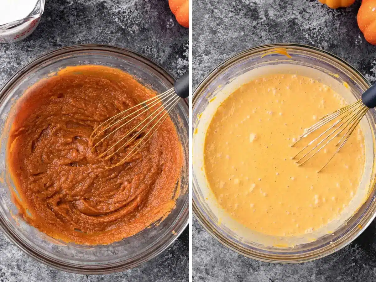 Collage if mixing ingredients in bowls