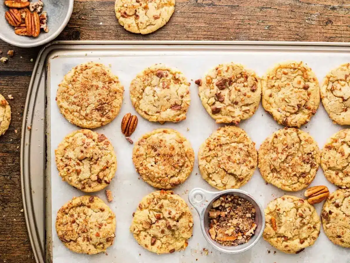 Dessert baked on baking sheet