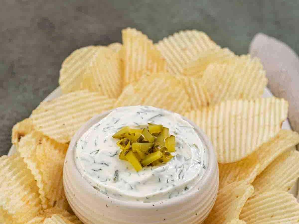 creamy dip and chips