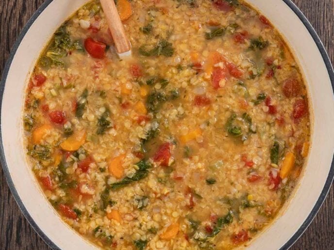 Close up of pot of stew