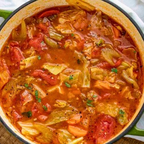 Cabbage Soup in a Dutch oven
