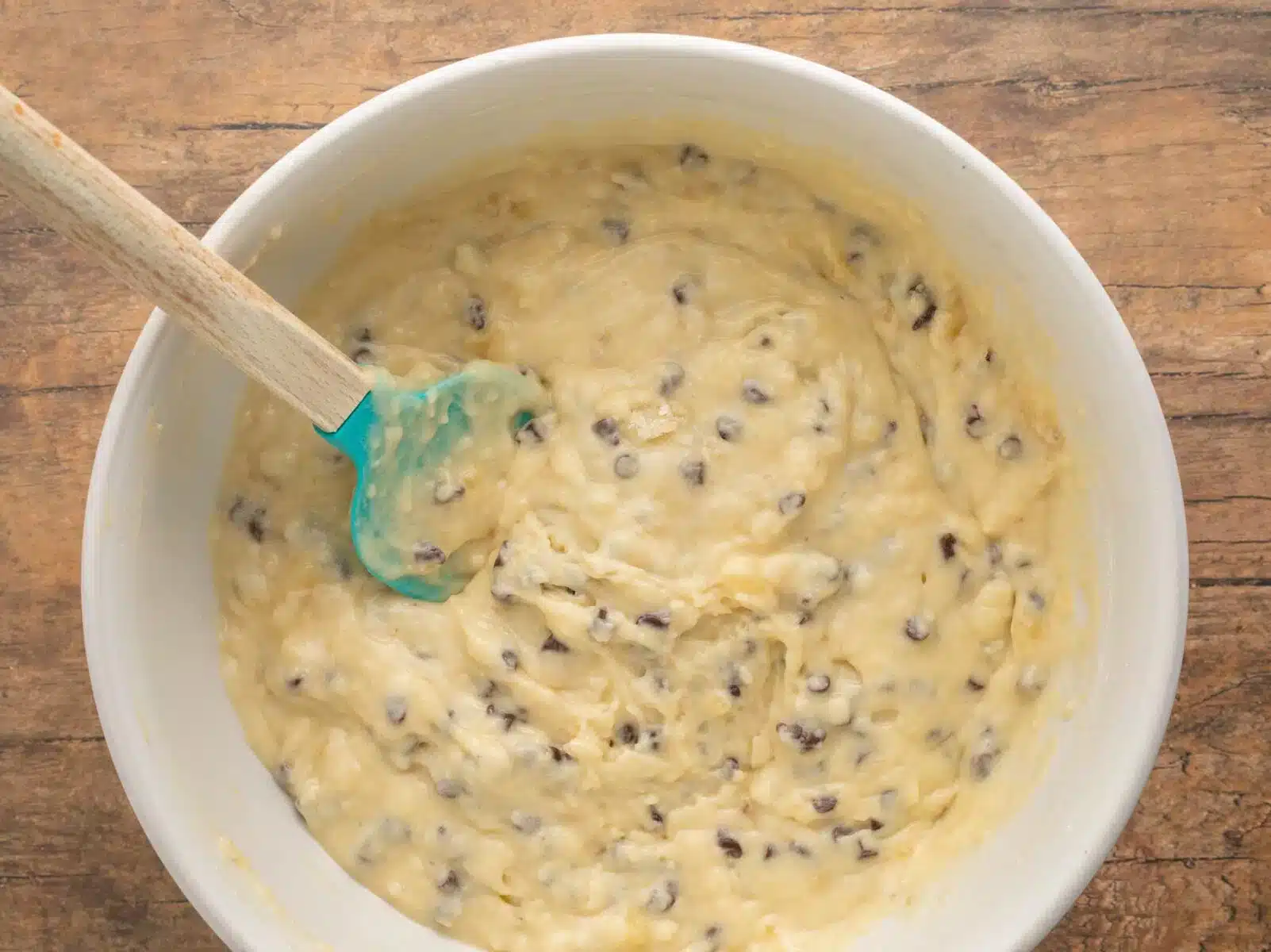 mixing the batter