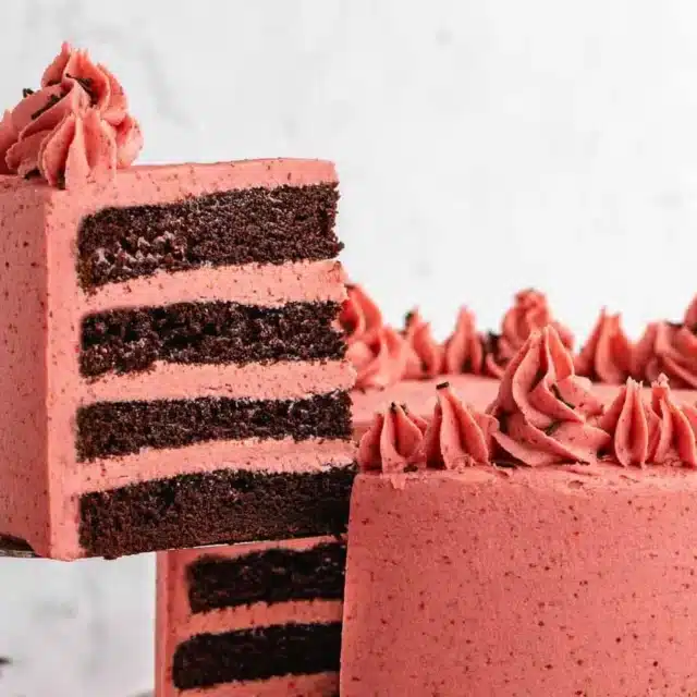 slice of cake being taken from cake