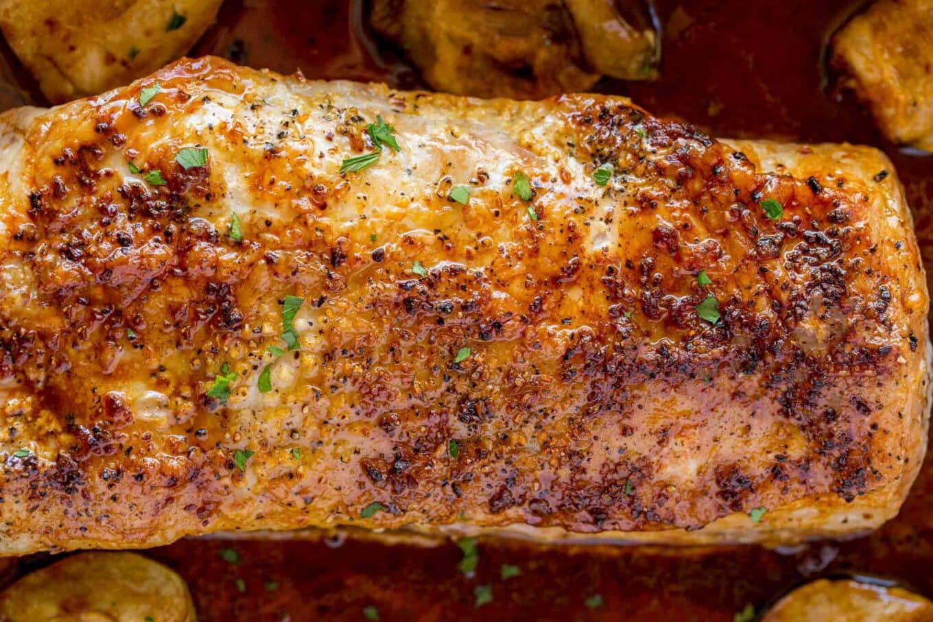 Golden roasted loin